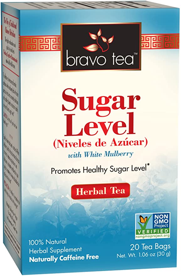 Bravo Tea Sugar Level Management Caffeine Free 20 Tea Bags